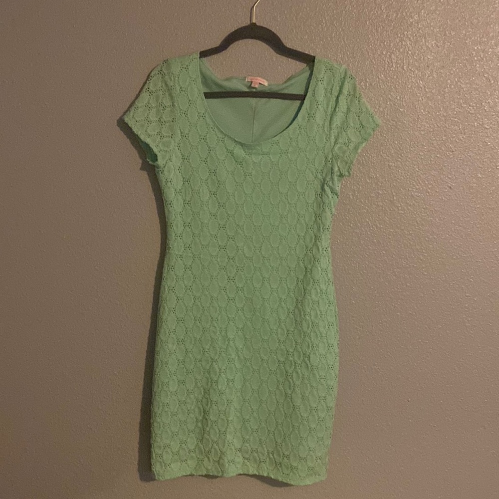 Aqua blue Isaac mizrahi dress.
